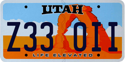 UT license plate Z330II