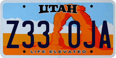 UT license plate Z330JA