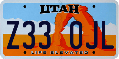 UT license plate Z330JL