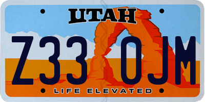 UT license plate Z330JM