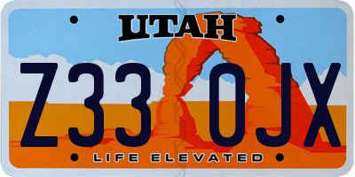 UT license plate Z330JX
