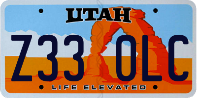 UT license plate Z330LC