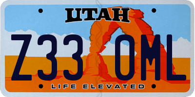 UT license plate Z330ML