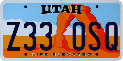 UT license plate Z330SQ