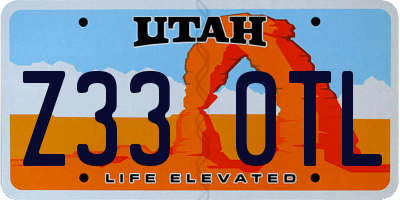 UT license plate Z330TL