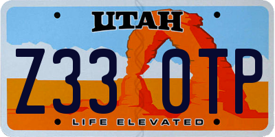 UT license plate Z330TP