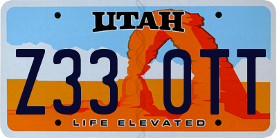 UT license plate Z330TT