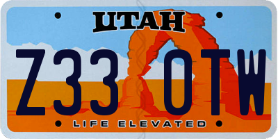UT license plate Z330TW