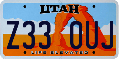 UT license plate Z330UJ