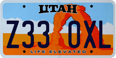 UT license plate Z330XL