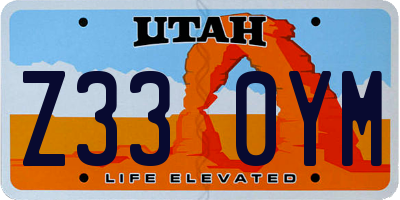 UT license plate Z330YM