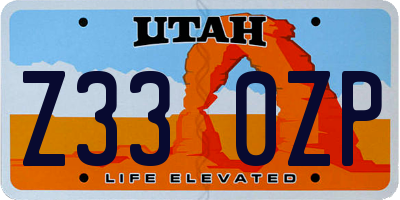 UT license plate Z330ZP