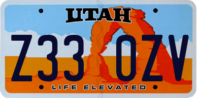 UT license plate Z330ZV