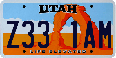 UT license plate Z331AM
