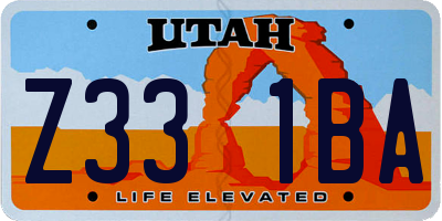 UT license plate Z331BA