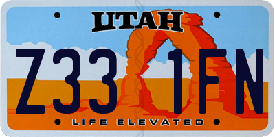 UT license plate Z331FN