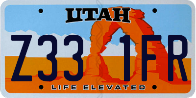 UT license plate Z331FR