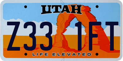 UT license plate Z331FT