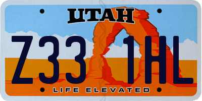 UT license plate Z331HL