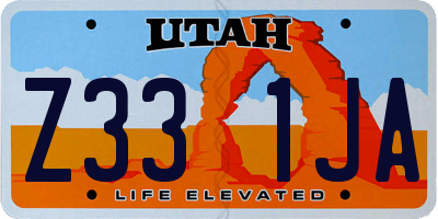 UT license plate Z331JA