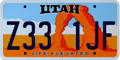 UT license plate Z331JF