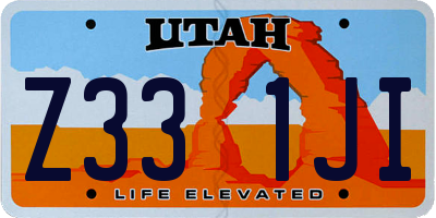 UT license plate Z331JI