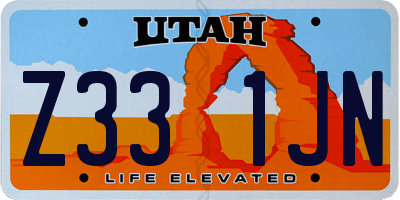 UT license plate Z331JN