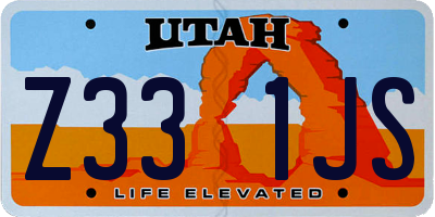 UT license plate Z331JS