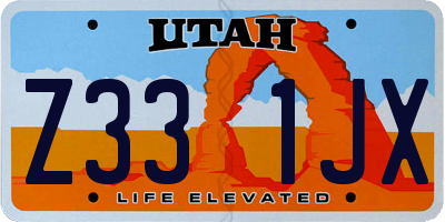 UT license plate Z331JX