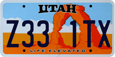 UT license plate Z331TX