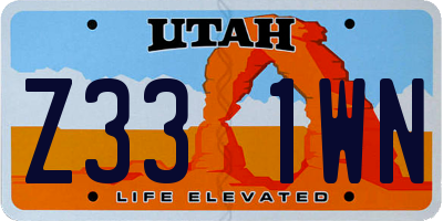 UT license plate Z331WN