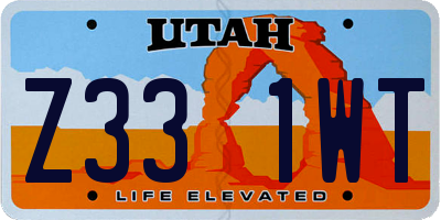 UT license plate Z331WT