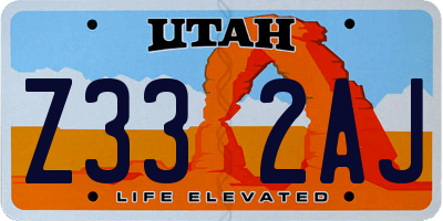 UT license plate Z332AJ