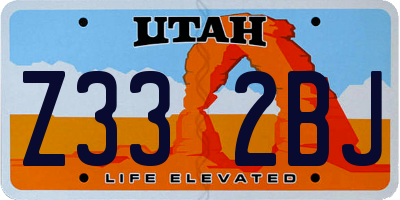 UT license plate Z332BJ