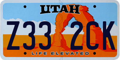 UT license plate Z332CK