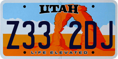 UT license plate Z332DJ