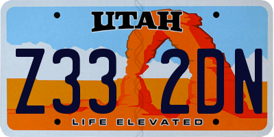 UT license plate Z332DN