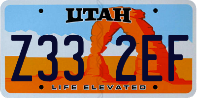 UT license plate Z332EF