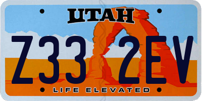 UT license plate Z332EV