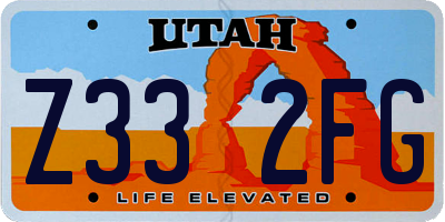 UT license plate Z332FG