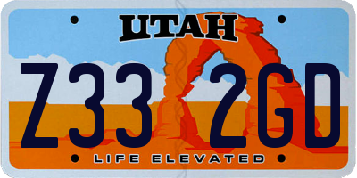 UT license plate Z332GD