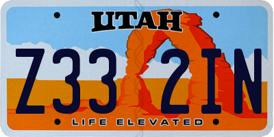 UT license plate Z332IN