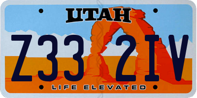 UT license plate Z332IV