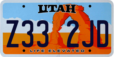 UT license plate Z332JD