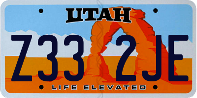 UT license plate Z332JE