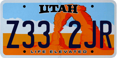 UT license plate Z332JR