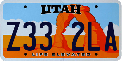 UT license plate Z332LA