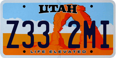 UT license plate Z332MI
