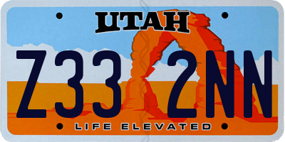 UT license plate Z332NN