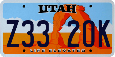 UT license plate Z332OK